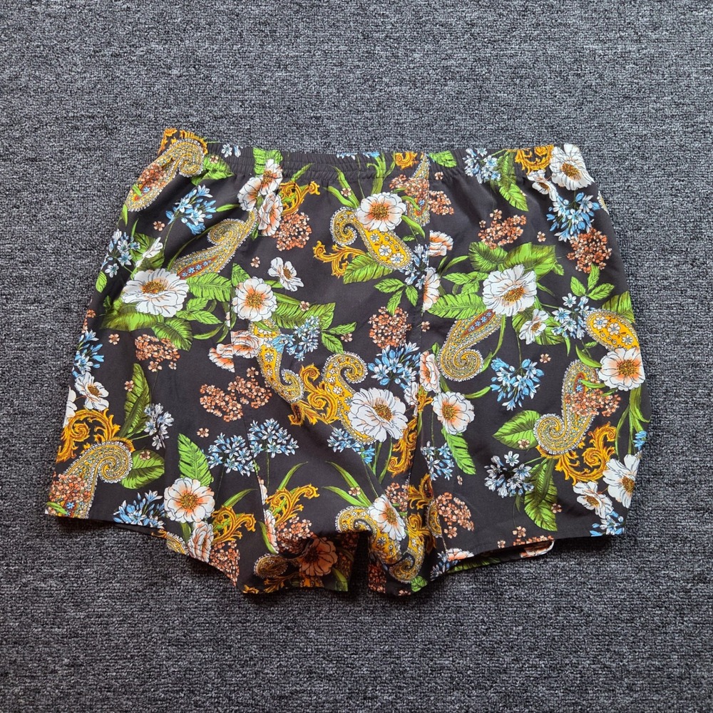 BDG Shorts Women Medium Floral Paisley Black Multi Color Boho Summer Casual